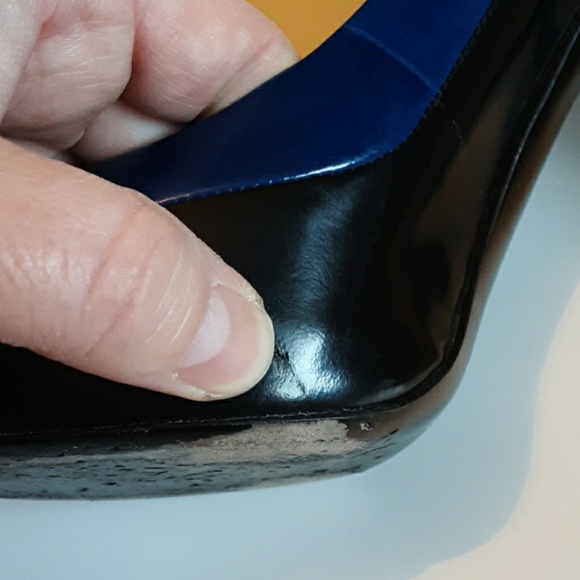 VIA SPIGA Stiletto black & blue heels size 8 1/2M - Picture 7 of 8